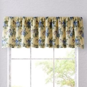 Laura Ashley Linley Yellow Floral Window Valances Vintage Cottagecore Set Of 2